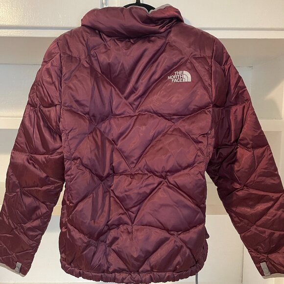 The North Face Burgundy 550 ALIS Full-Zip Goose Down Insulated Nylon Puffer Jack - Picture 7 of 13
